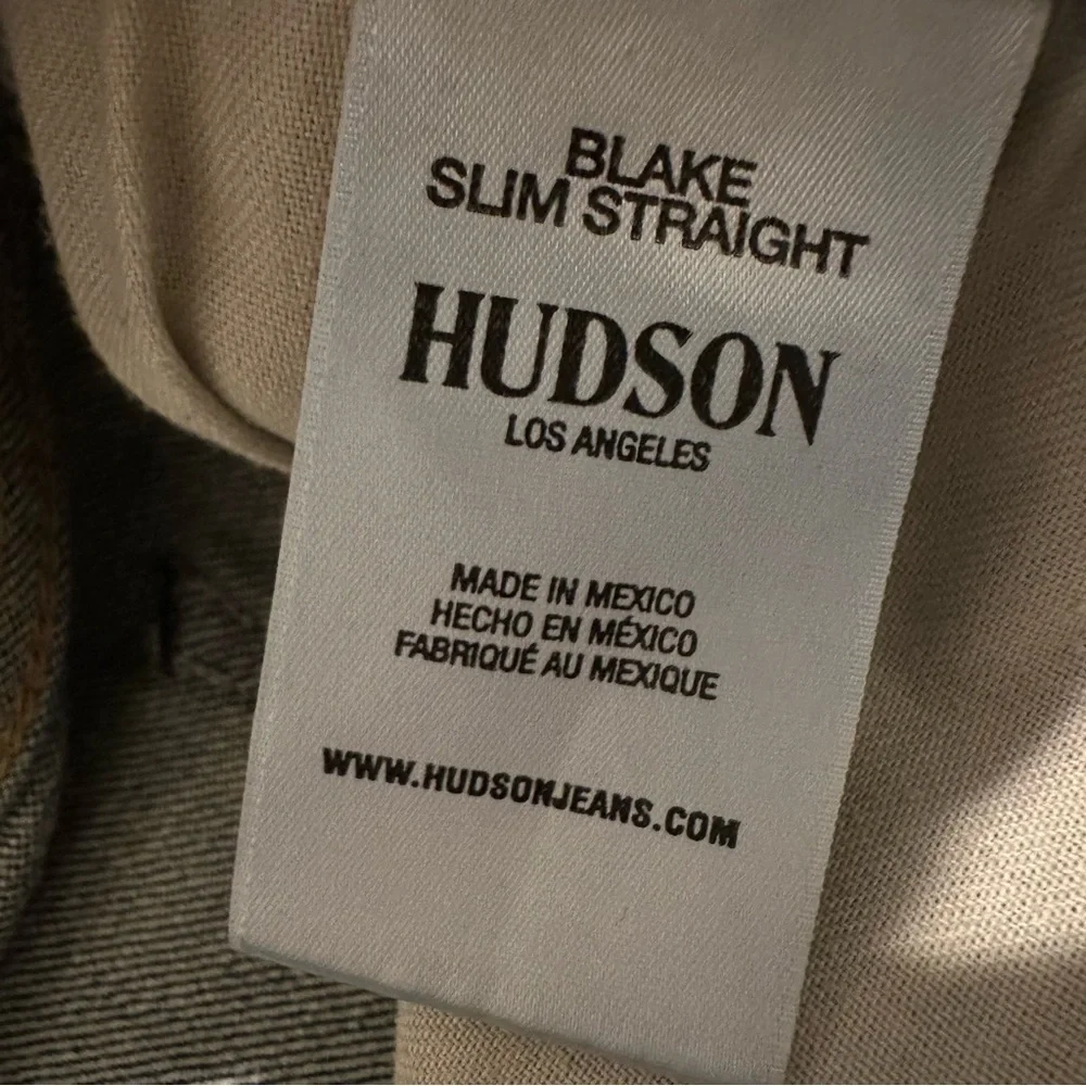 Hudson Men’s Blake Slim Straight Dark Blue Jeans, Size 38x28